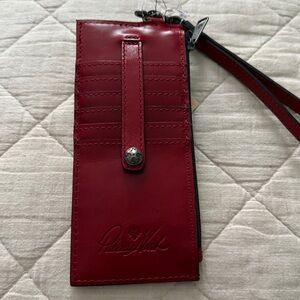 Patricia Nash “Alanna” leather wristlet Card Holder, wallet in “Berry Red”NWT